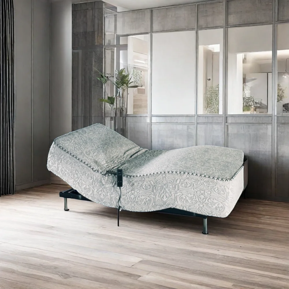 King Size Sofe Edge Design Prevent Bumps Electric Adjustable Bed Frame Base With Remote