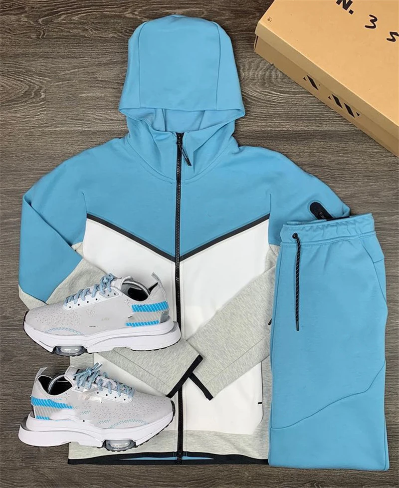 TT272 Custom with own logo mens Casual Zipper Hoodies Tracksuit Two Piece Sets Sports Suit Sweatsuit Male Training Wear