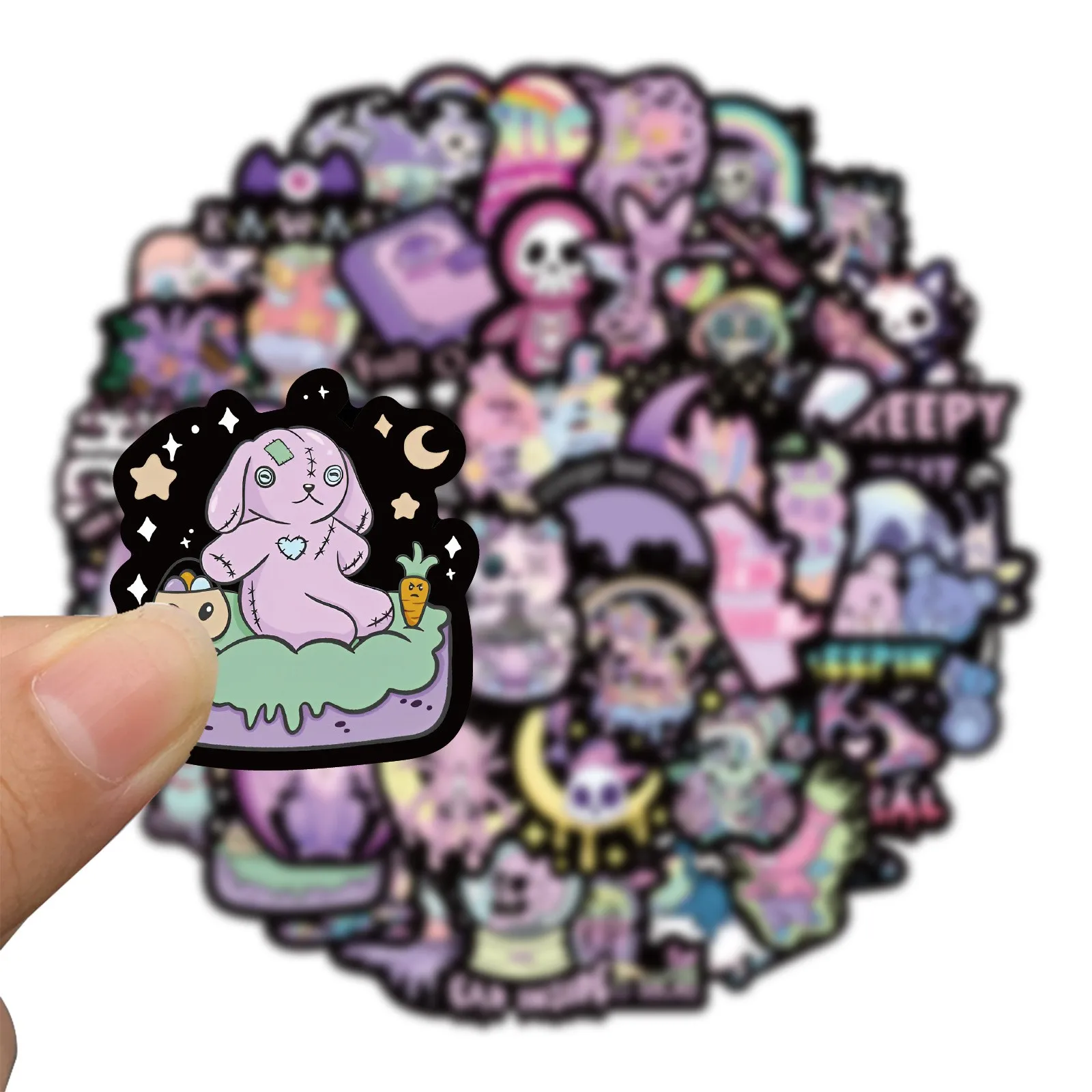 56 pieces of dark purple Gothic graffiti stickers decoration luggage DIY waterproof stickers