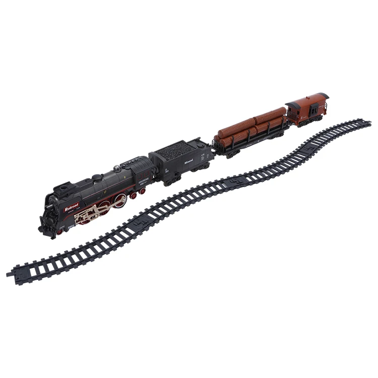 Plastic Children Gift Electric Railway Train Set Kids Toy Train Tracks with Light and Sound