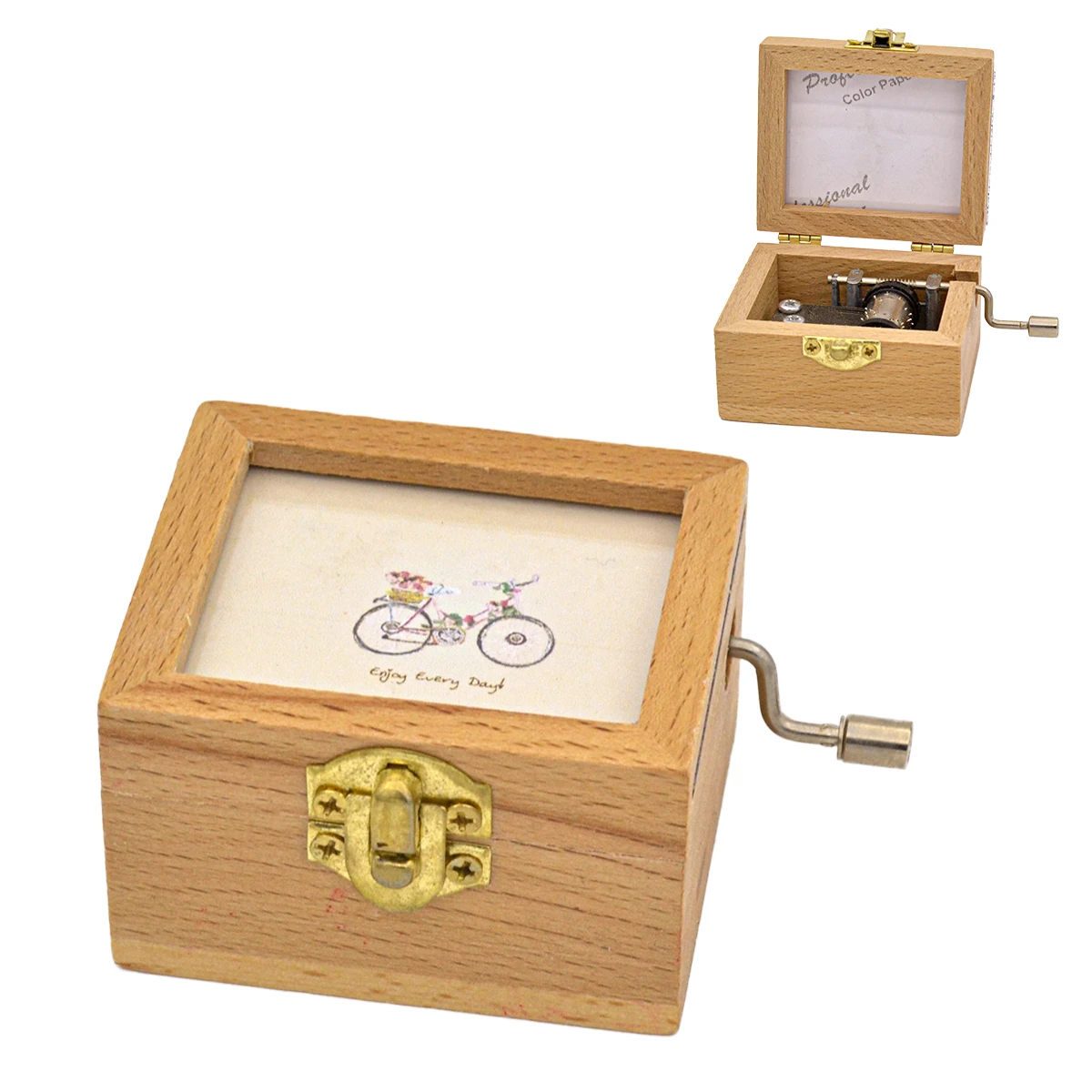 Wooden Custom Hand Crank Music Box