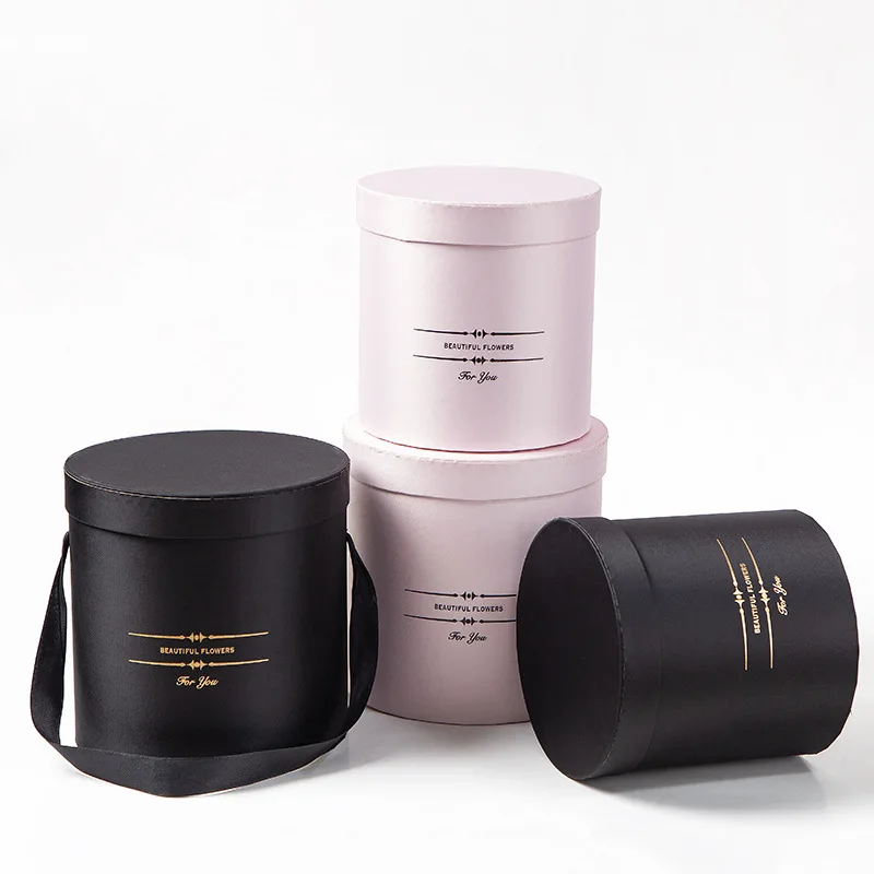 
Round Flower Box Set Two Recyclable Paper Tube Custom Logo Cylinder Flower Packaging Box 