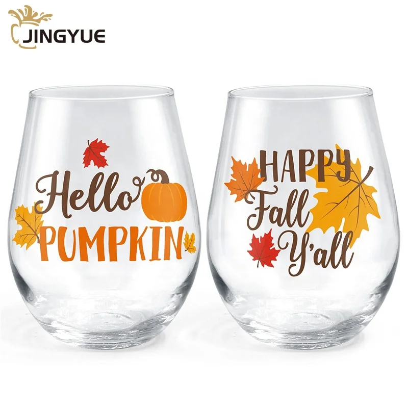 Free Sample Custom Logo Drink Tumbler Funny Design Stemless Round Shape Wine Glass for Home Kitchen