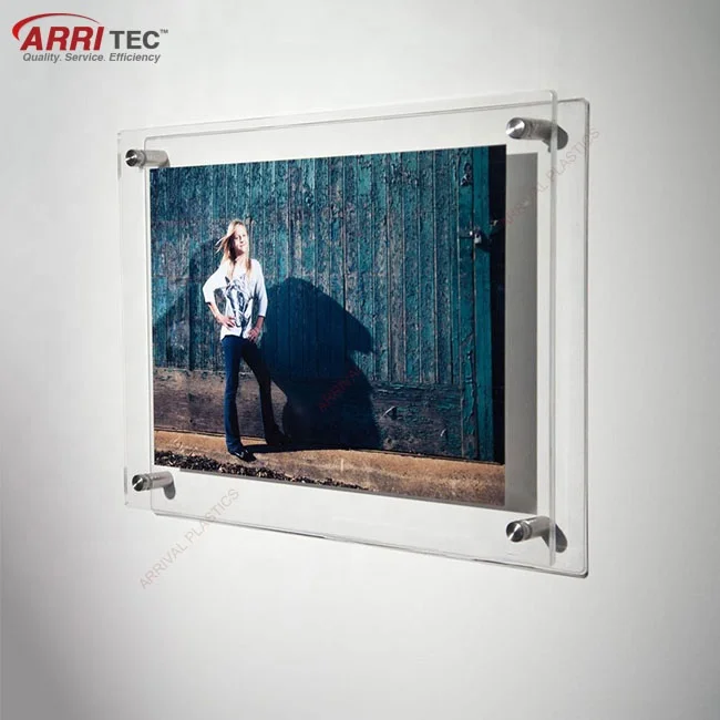 Wall Mount Acrylic Hanging Floating Photo Frame