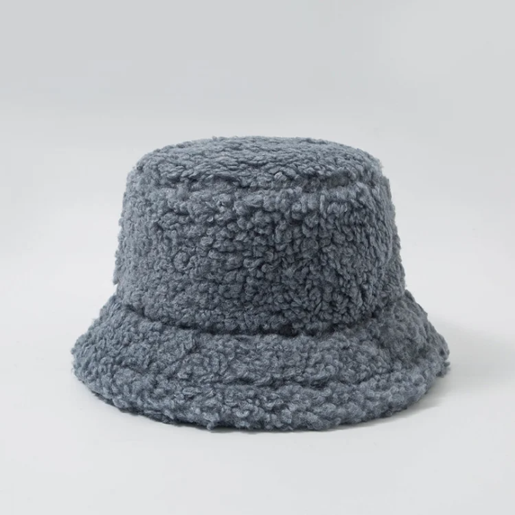 F-4970 new arrival winter faux fur winter bucket hat warm women girl lamb wool soft cap hats for wholesale