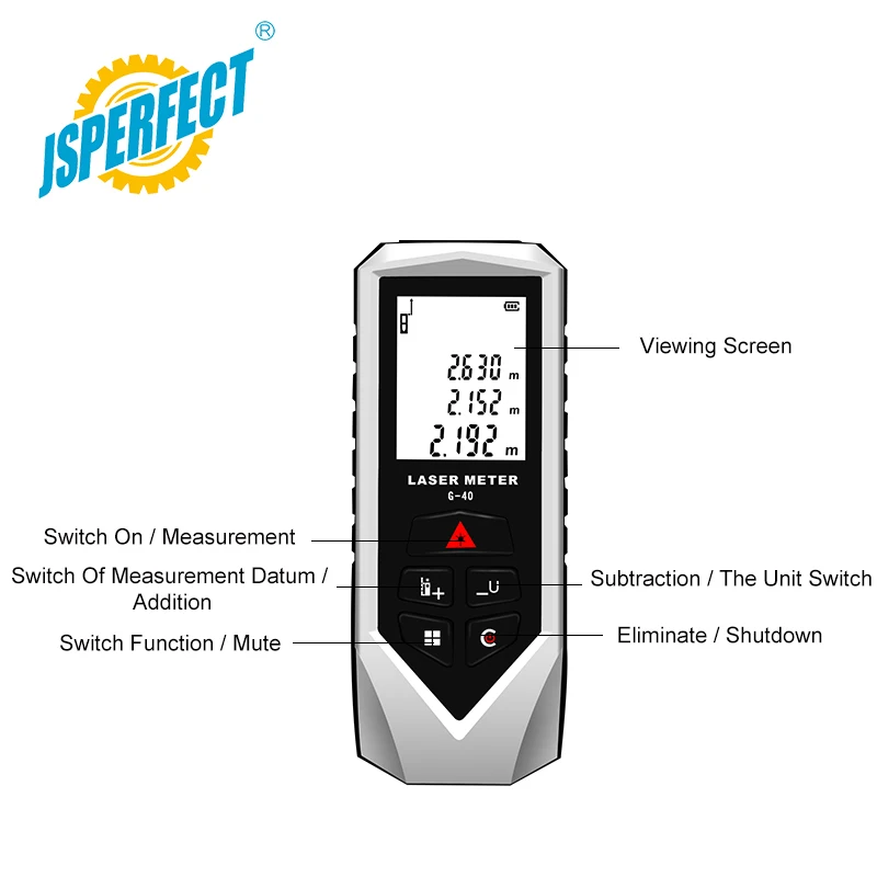 Custom logo 60m digital light meter range finder measures feet