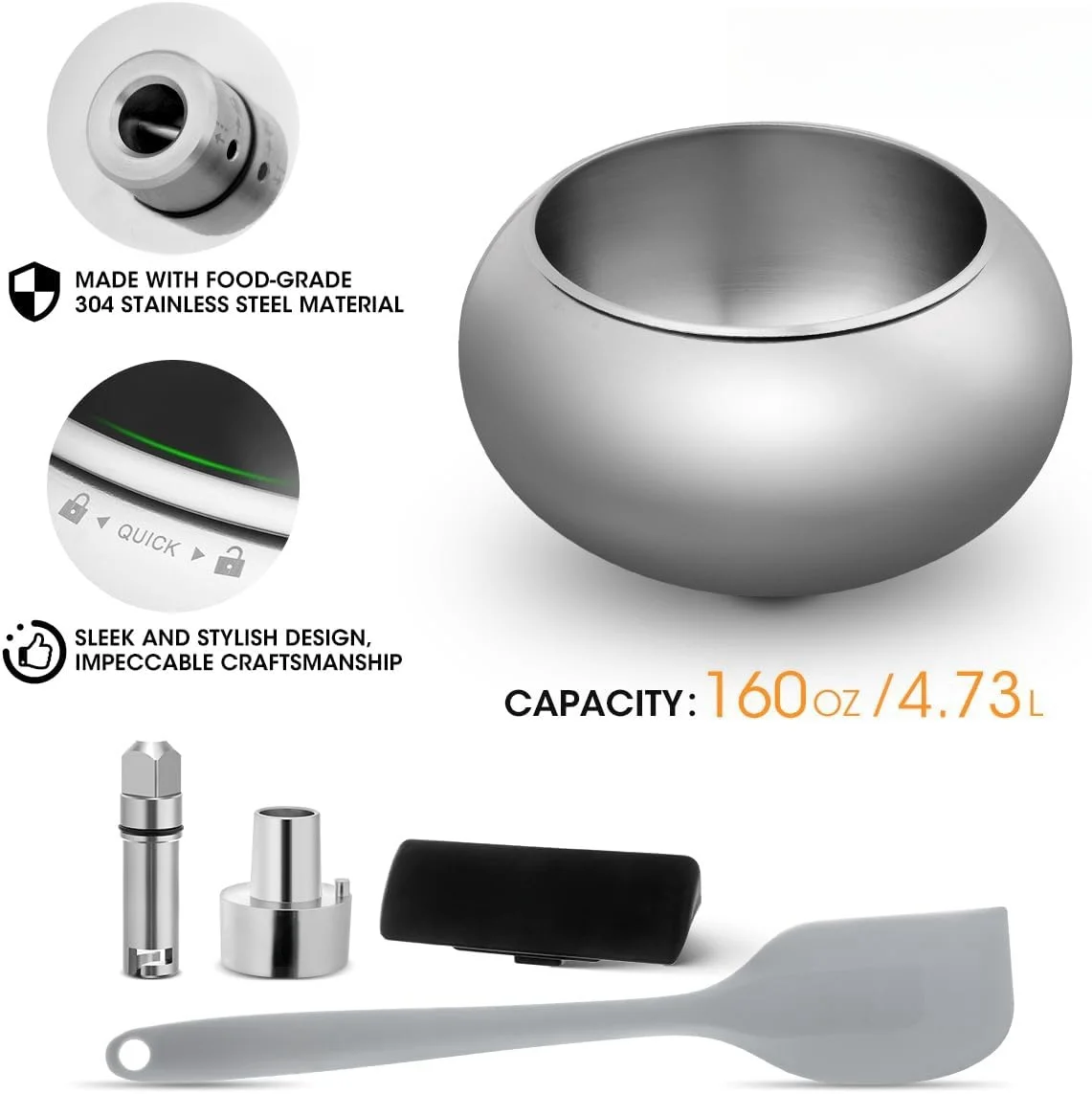 Compatible with KitchenAid Tilt-Head Stand Mixer Class Series 4.5 qt for Aieve Snack Coater