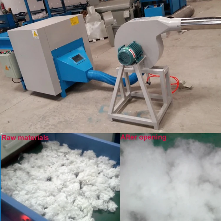 90kg/h Fiber Opener Polyester Fiber Opening Machine PP Cotton Waste Recycling Carding Machine For Pillow Filling