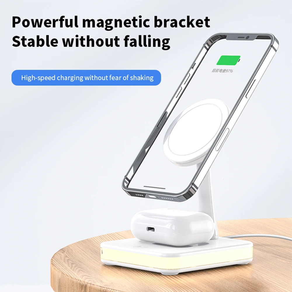 Round Shape Qi 15w automatic Fast Magnetic Wireless Charger For Smart