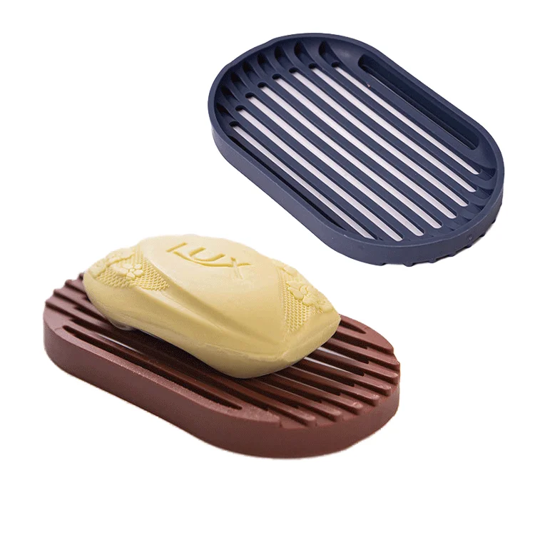 OEM/ODM 137*80*12.5mm Wholesale Customized Color Shower Bathroom Soap Dish Drain Silicone Soap Holder