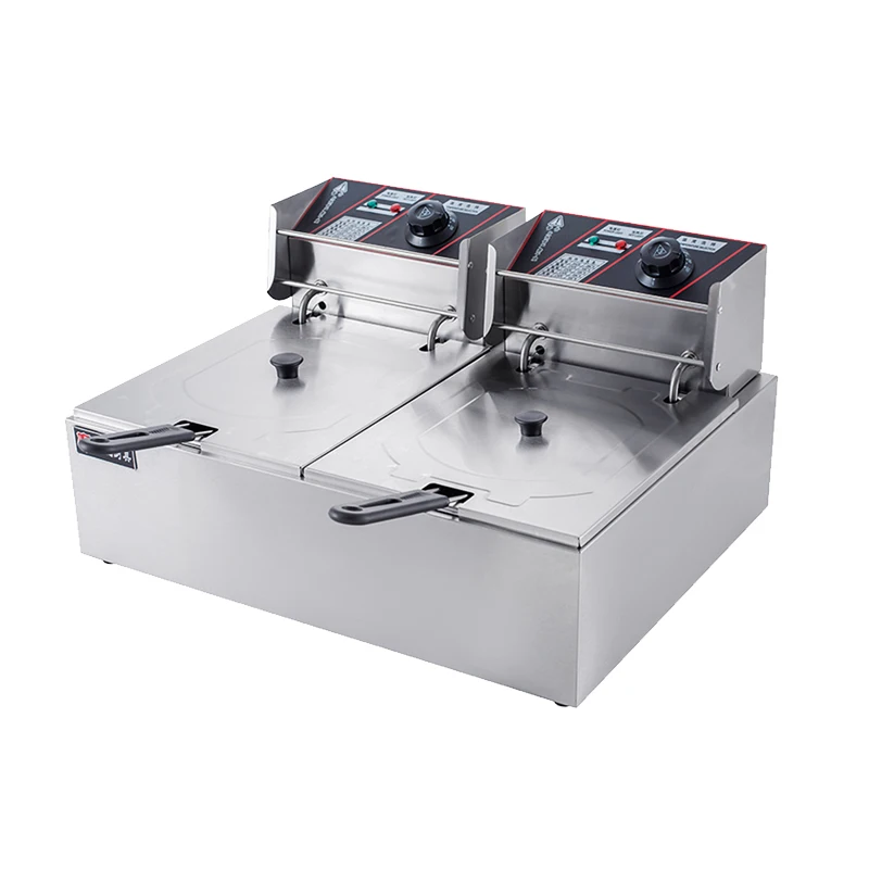 Professional Manufacturer Double Fried 6Lx2 Batch Potato Egg Turkey Induction Deep Fryer Coqmmercial Electric