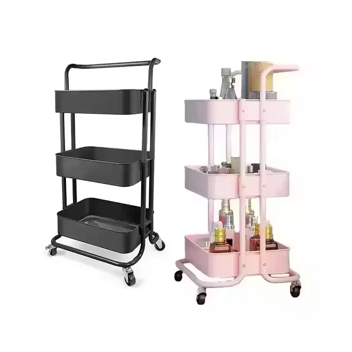Modern Metal Furniture-Salon Trolley with Removable Makeup Storage Beauty Salon Cart for Apartment Living Room