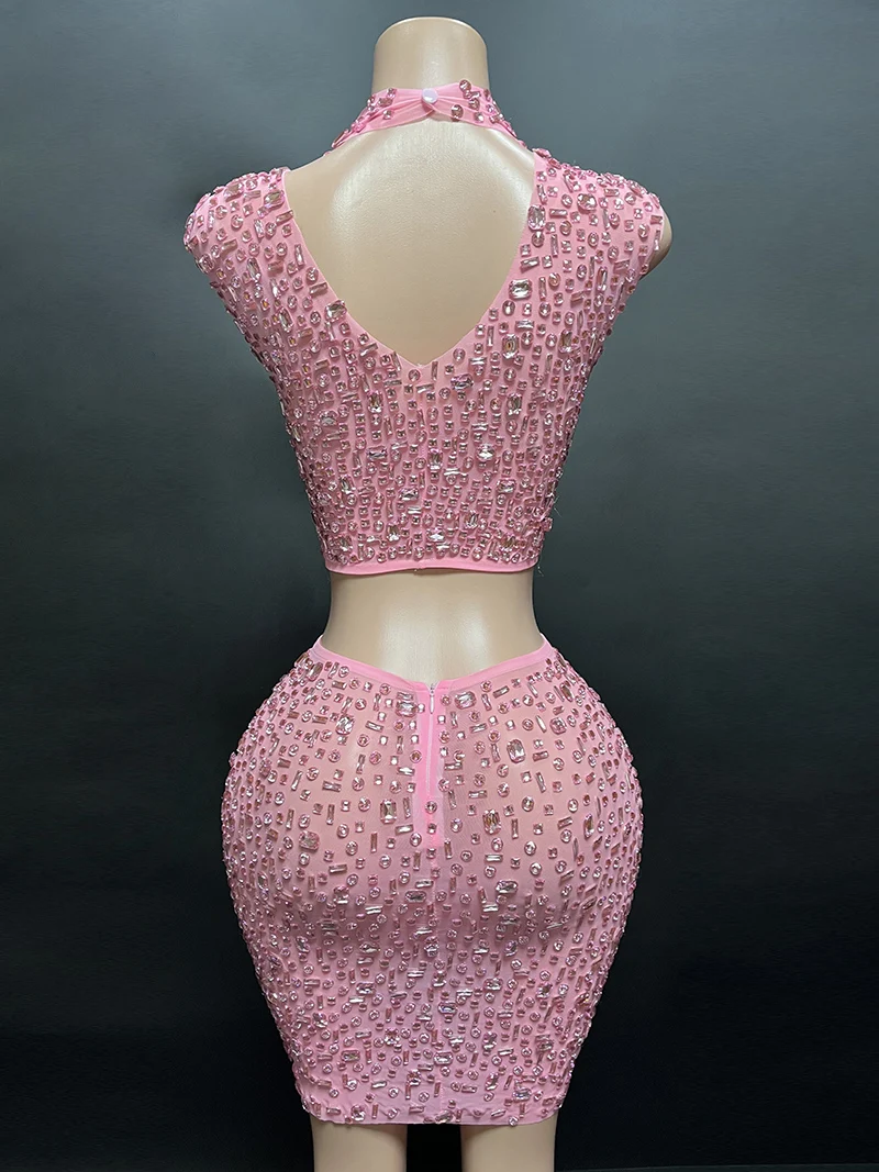 NOVANCE latest products 2023 two piece set women stunning bling bling rhinestones clothing glittering crystals cute club dresses