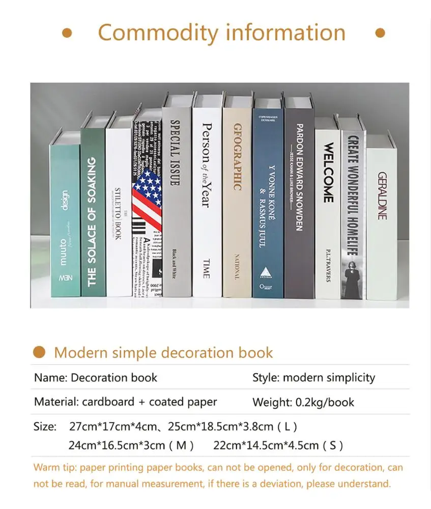 Simulation Book Decoration Props Model Creative Living Room Dining Bookshelf TV Cabinet Shop Small