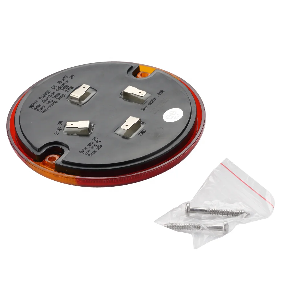 Round Hamburger 24 Volt Combination Stop Tail Turn LED Rear Lights For Trucks Trailer