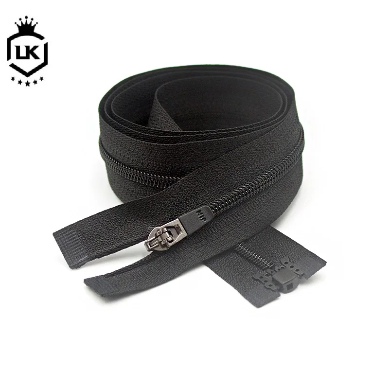 Lanke Okeo tex Good Quality No 3 Nylon Zipper 20cm With Anti Silver YG Slider Rubber Zipper Puller And Plastic Zipper Pinbox
