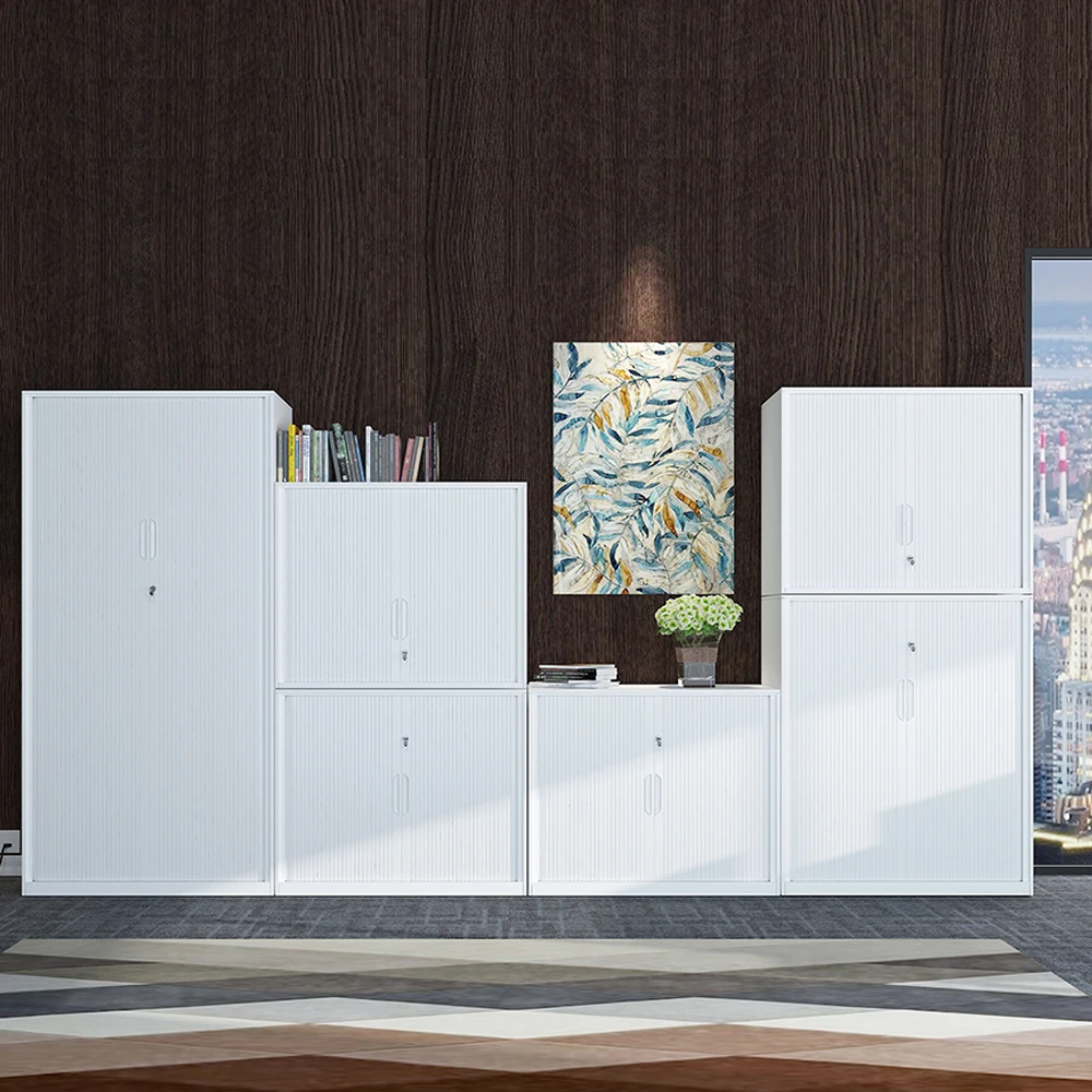 Half Height Metal Tambour Doors Roller Shutter Office Storage File Home Apartment Bedroom School Office Supplies