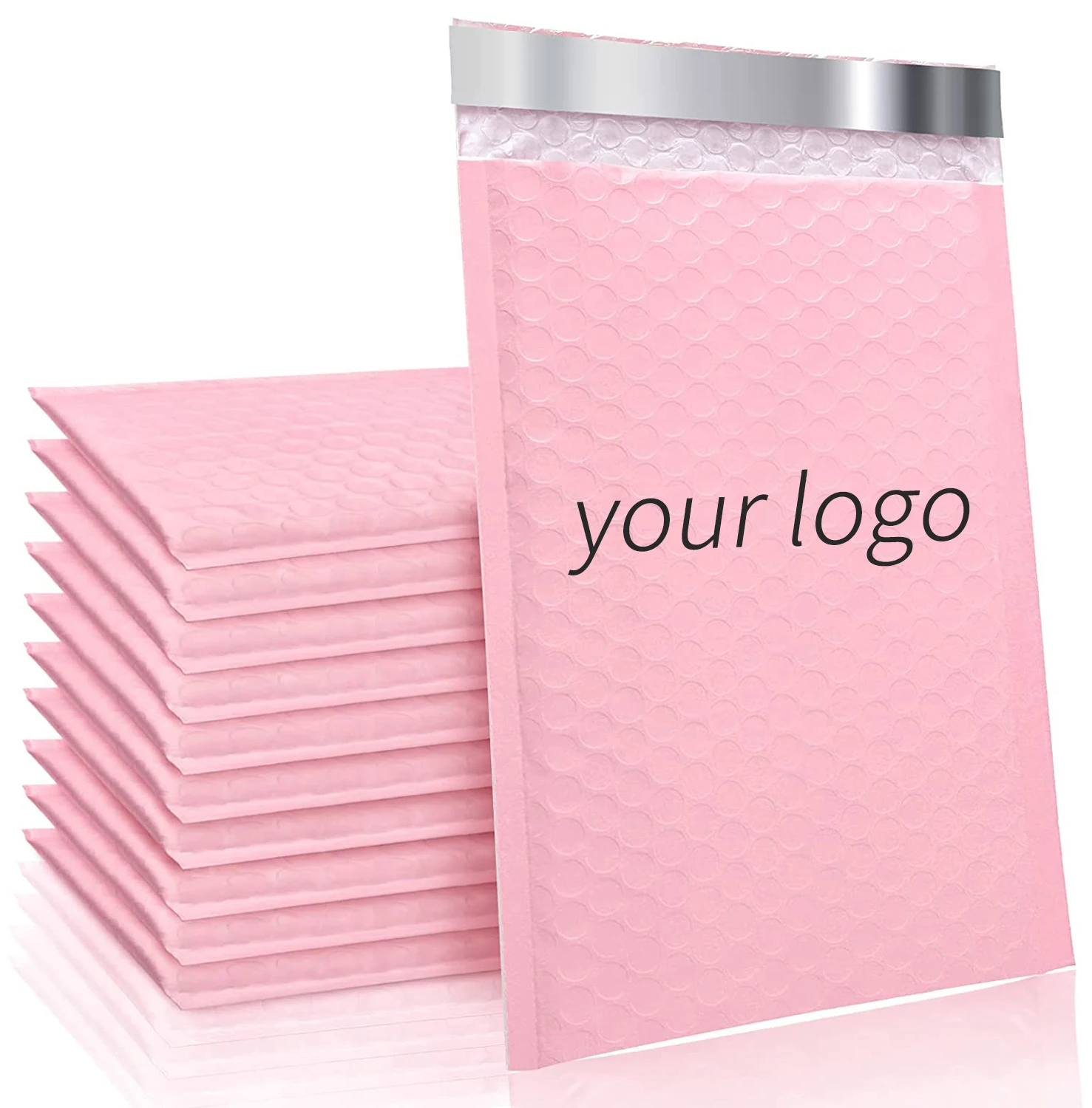 Custom logo pink black self seal biodegradable cosmetic clothing packing bubble padded shipping envelope poly bubble mailer bags