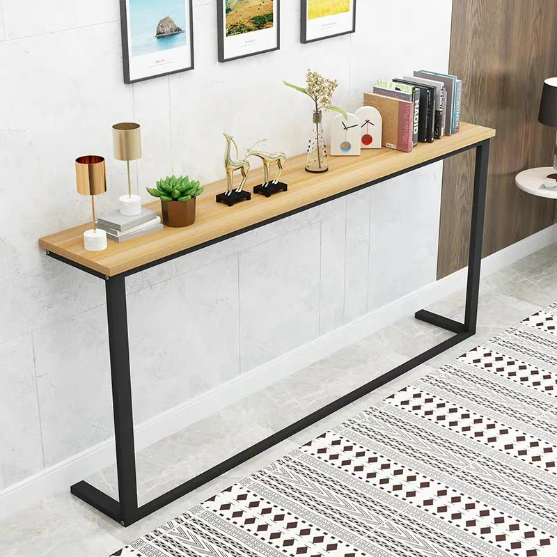 Modern Minimalism Sofa Bed Storage Shelf  Living Room Against The Wall Long Console Table