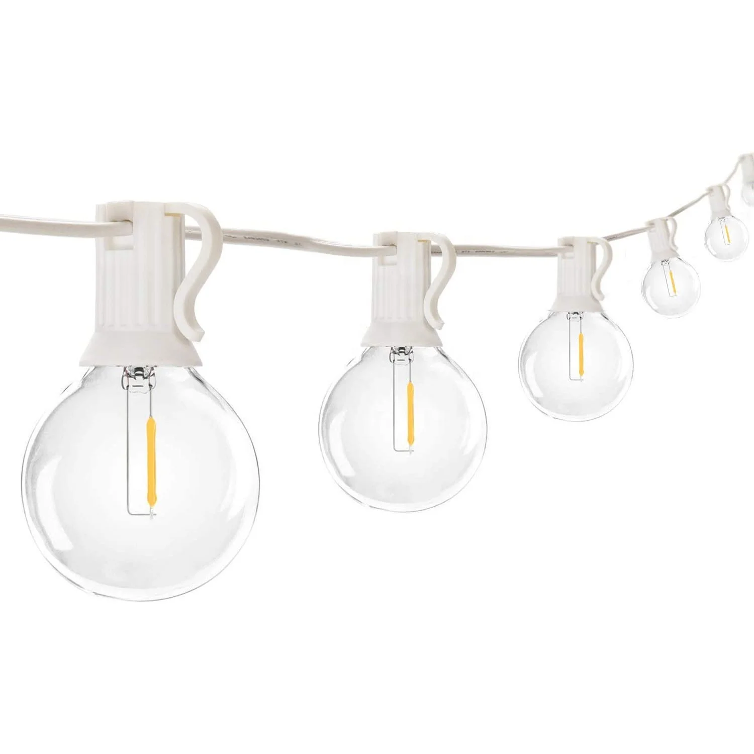 25FT 25lamps Outdoor String Lights LED Warm White G40 Globe Led String Lights