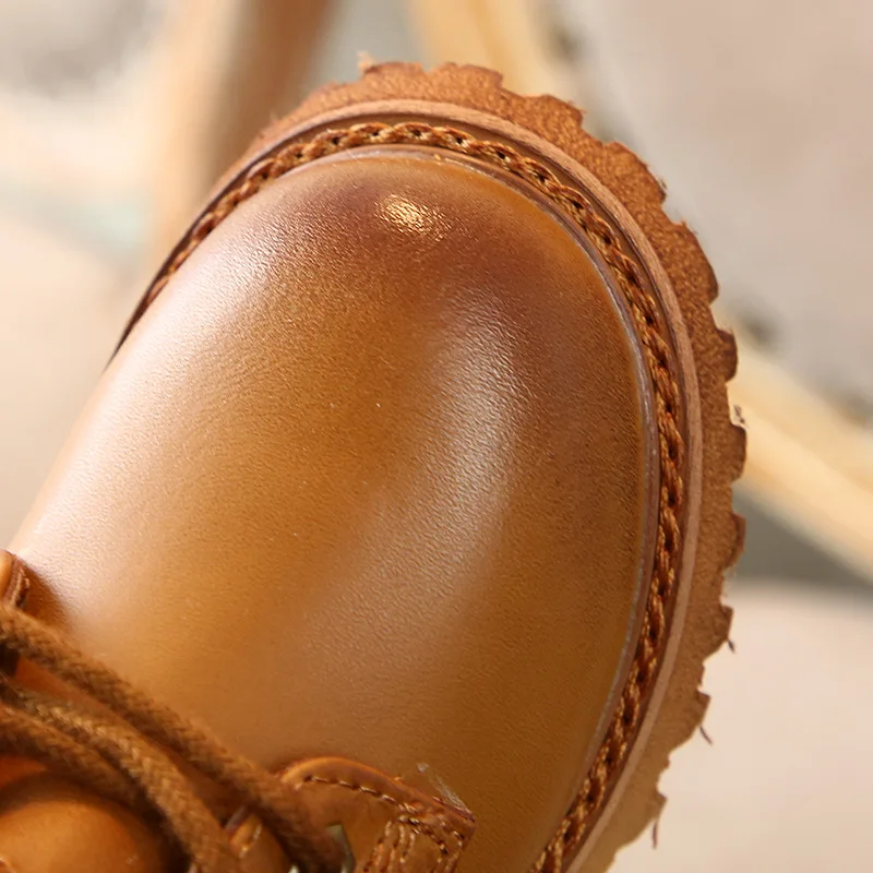 Лидер продаж, модные дизайнерские Детские Ботинки Martin, кожаные ботильоны на плоской подошве