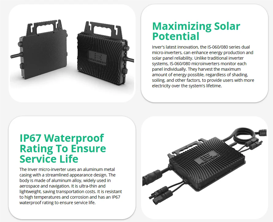 China Plug & Play panneau solaire microinverter solar edge microinverter kit micro inverter solar wechselrichter manufacturers