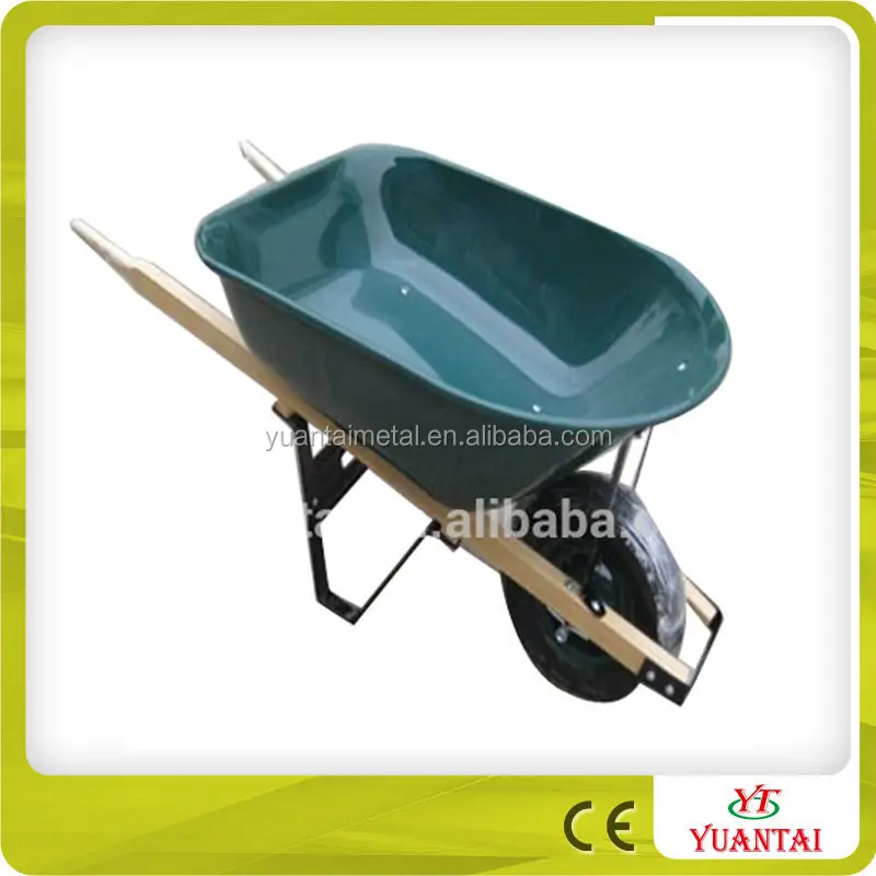 American market plastic tray wood handle PU or pneumatic wheel garden agriculture  wheelbarrow