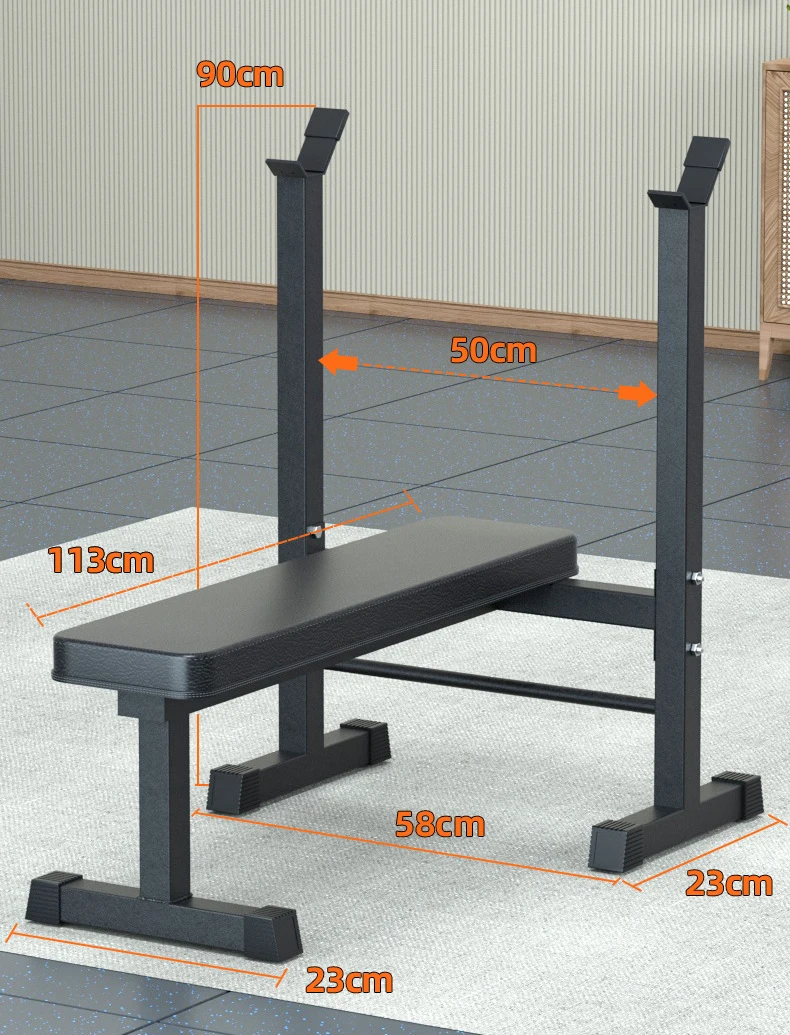 Indoor Multifunctional Fitness Weightlifting Bed Bench Press Barbell Squat Rack Dumbbell Bench