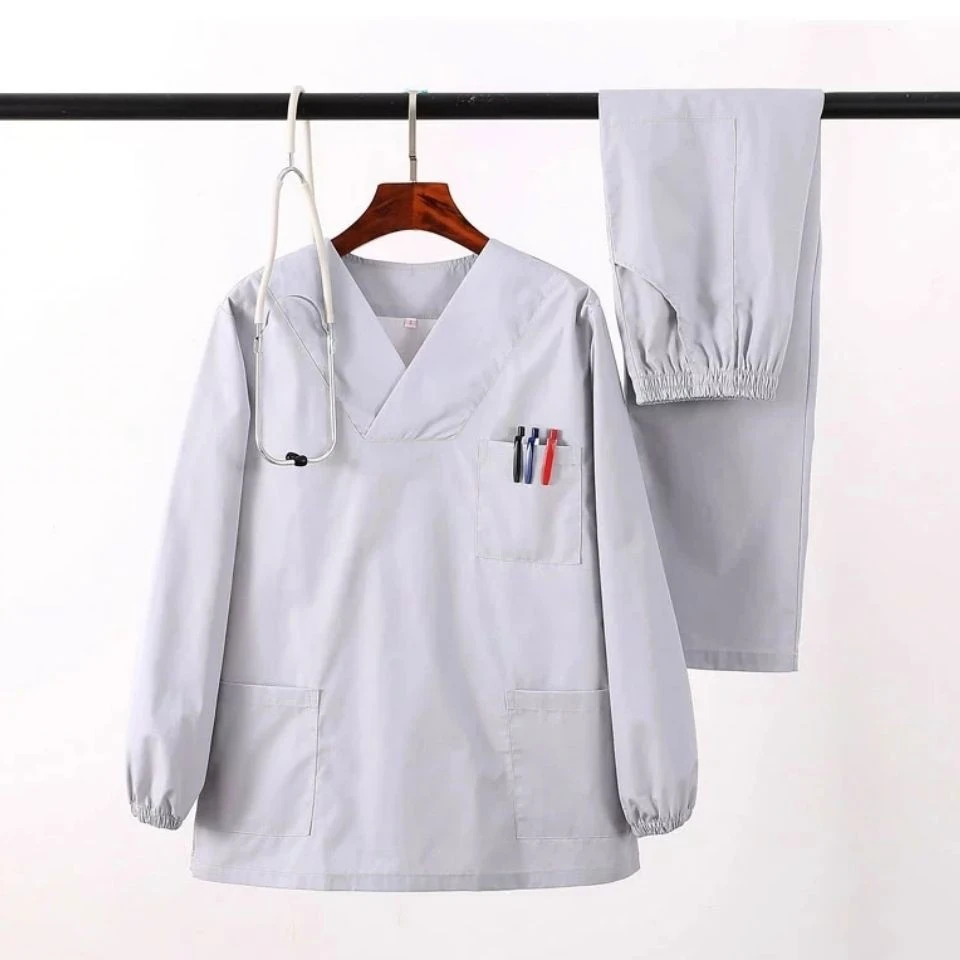 NEW STYLE COMING High-quality medical scrub suit set doctor nurse uniform Top + Pants Male Female dental clinic salon spa