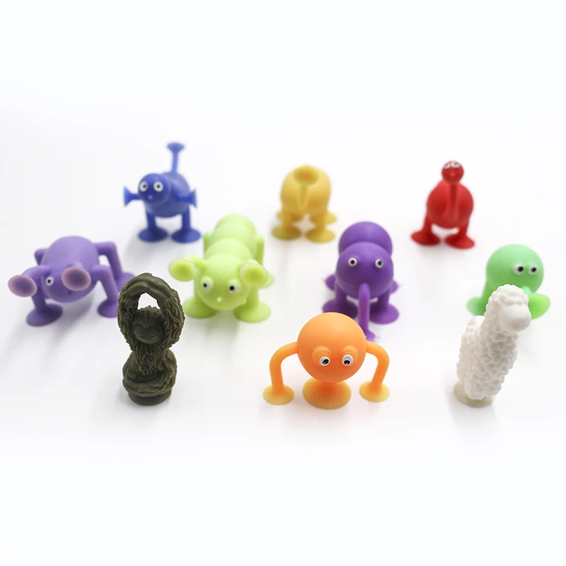 Huayi Wholesales Small Kids Toys Sucker Chuck Tpr Material Suction Cup Figure Mini Toys, Surprise Egg Capsule Toy
