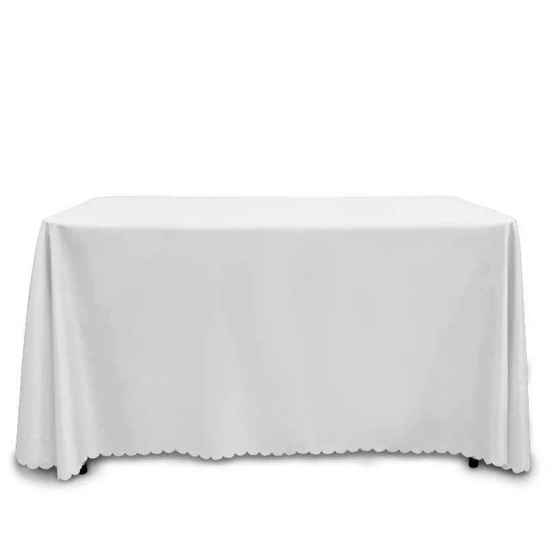Custom Logo Design Solid Color Plain Rectangle Navy Blue Party Banquet Table Cloth Table Cover