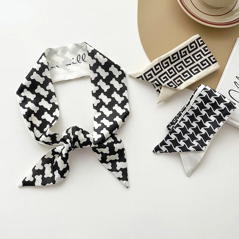 Polk Dot Printing Orange Green Purple Yellow Blue Candy Color Narrow Small Silk Stain Twill Long Hair Ribbon Wrist Head Scarves