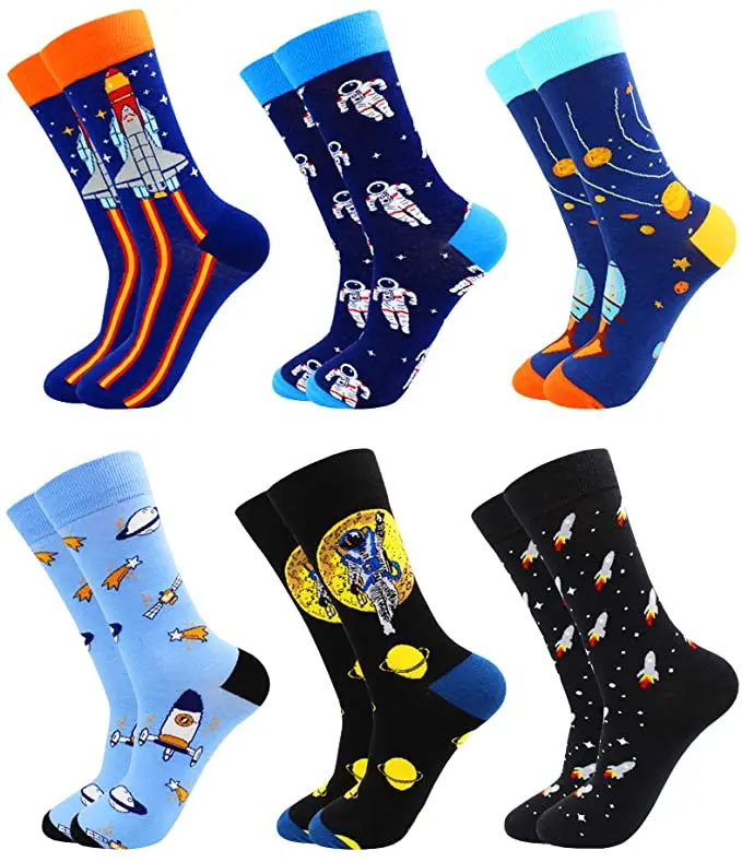 Wholesale high quality funny novelty middle women men comics sublimation cool funky cartoon tube socks