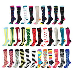 Plus Size Comfortable Pressure Running Sport Plain Performance Design medical Nurse Compression Socks 20-30 mmhg