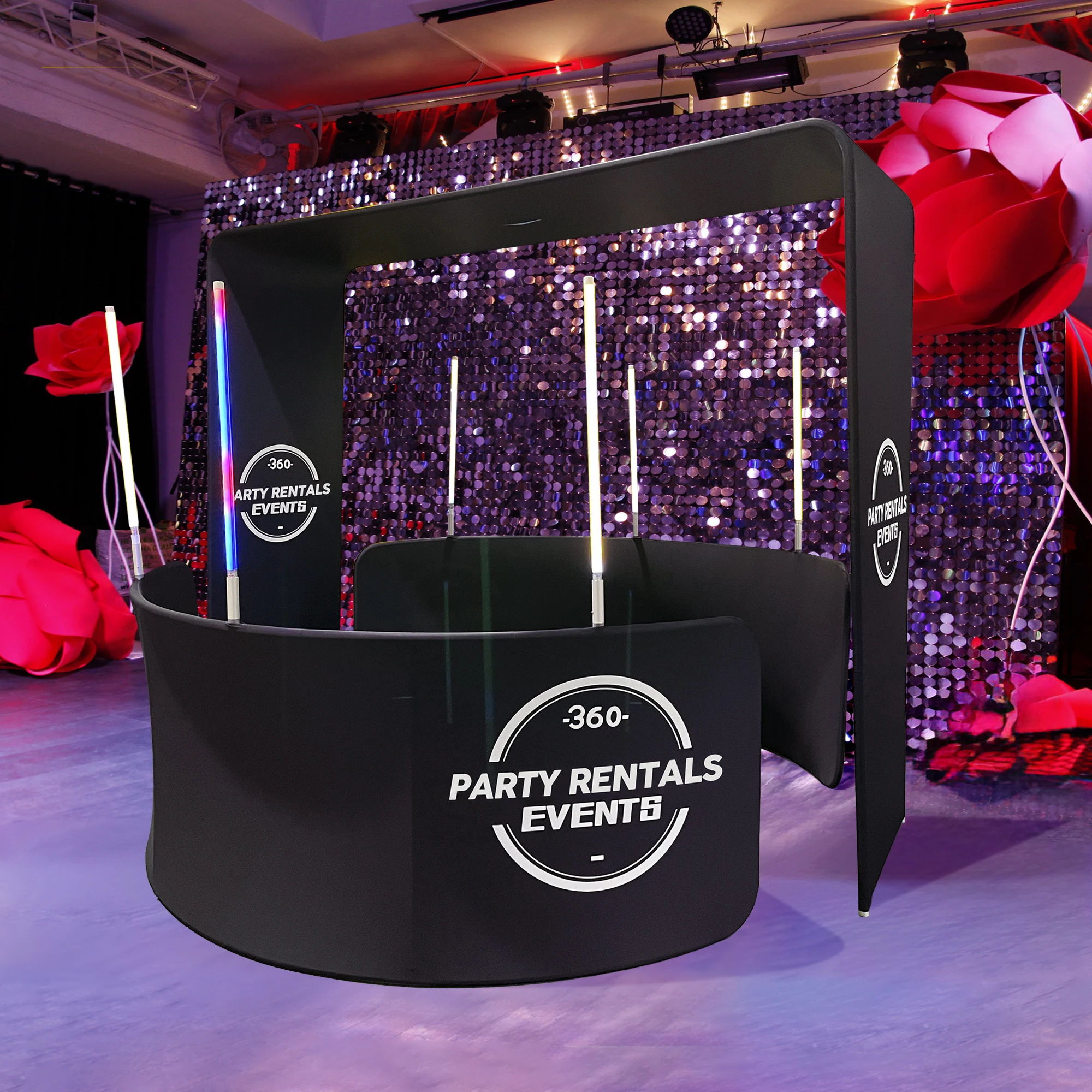 Jeetop 360 Overhead Photobooth MachinSelfie Photo Booth Kiosk 360 Top Spinner,Wedding Party 360 Degree Video Booth
