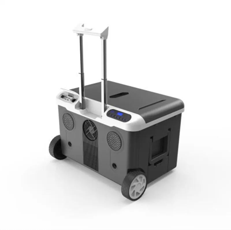 Портативный автомобильный холодильник с ручкой и колесиком, 12 В, 24 В