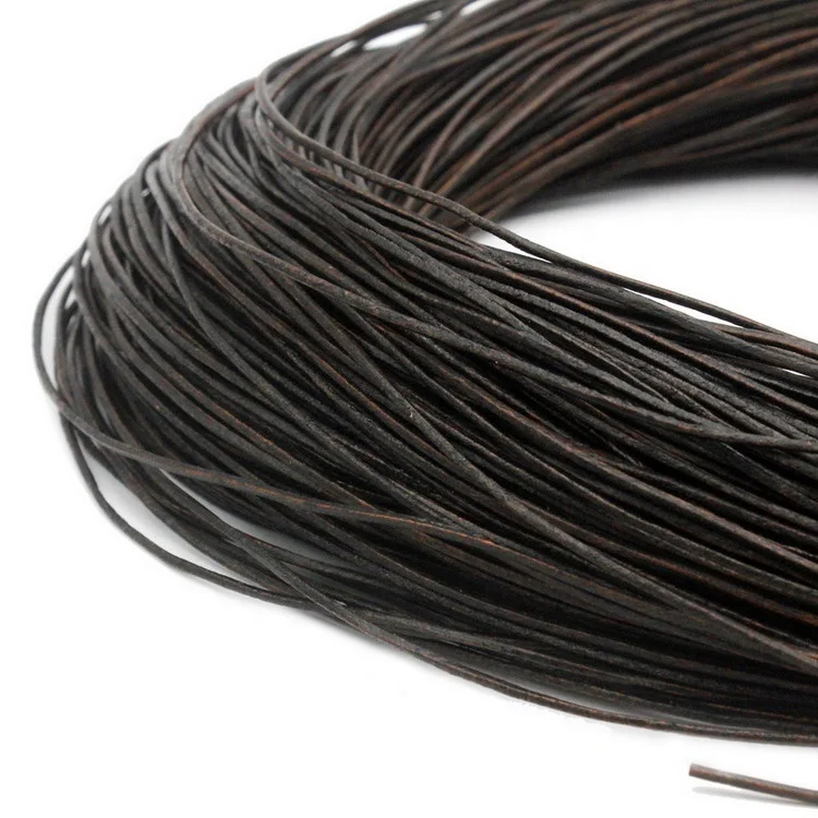 Огорченный коричневый цвет большое отверстие драгоценный камень бусины оплетка Натуральная кожа шнур