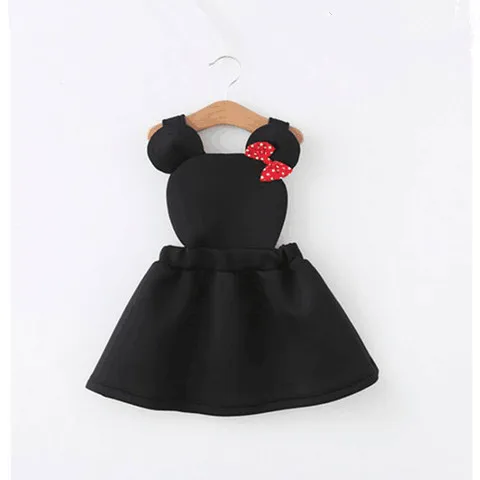 
spring and autumn Mickey model girl bow strap princess dress 