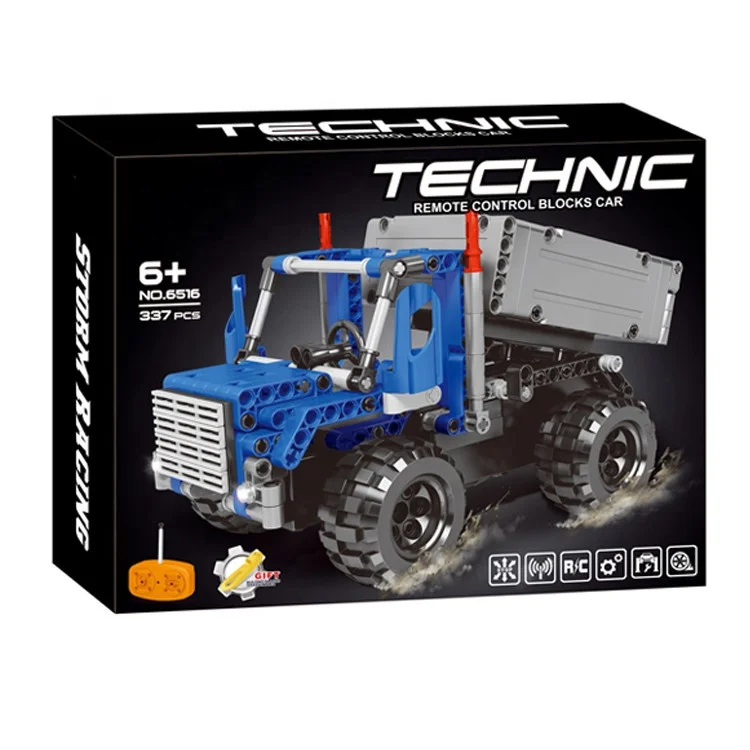 RTS OEM ODM Wholesale 337pcs 3.9V 4CH RC Truck Remote Control With USB Cable Building Blocks Set Toy Bricks Car