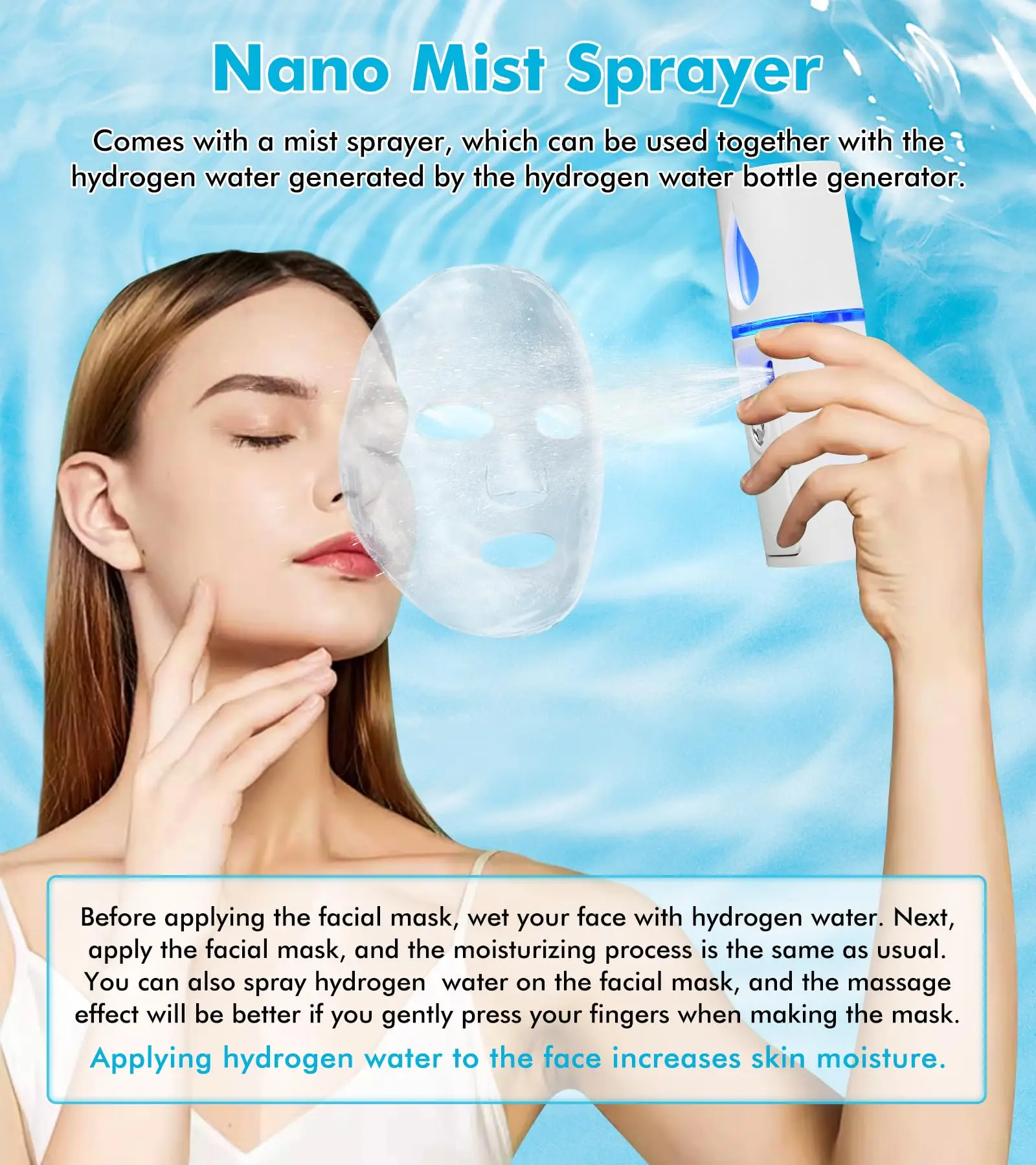 Ur-health hydrogen water bottle glass SPE technology hydrogen water bottle 260ml