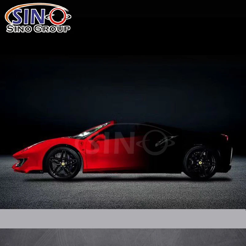 XK0312 Gradient Black Red Self Adhesive New Camouflage Air Bubble Free  Wrapping Sticker Car Wrap