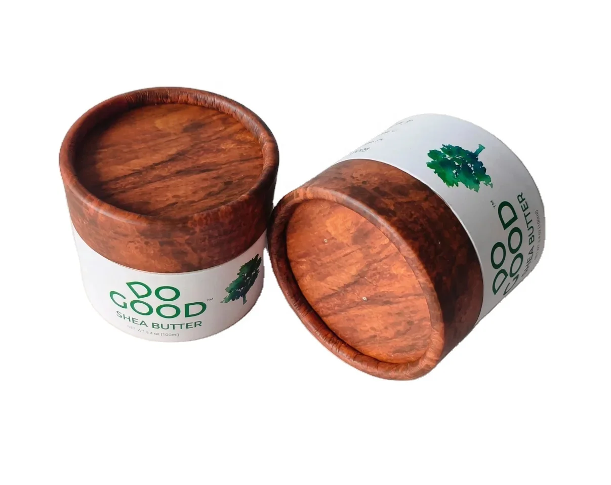 Custom Print Cardboard Cosmetics Packaging Pot Biodegradable Cream Tube Round Box Cylinder Cosmetic Paper Jar