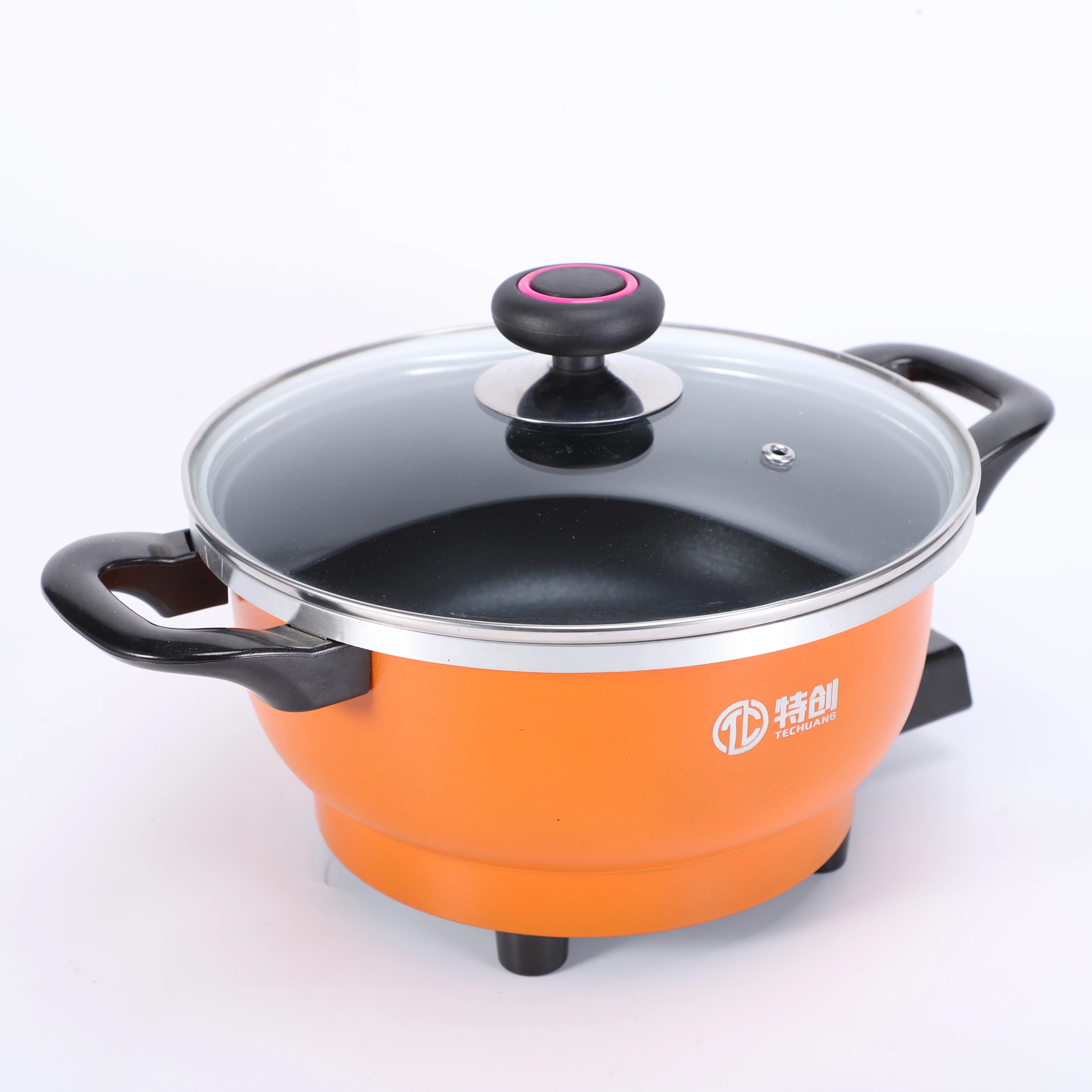 Многофункциональная Милая круглая электрическая сковорода, превосходное размешивание, сковорода с отпаривателем