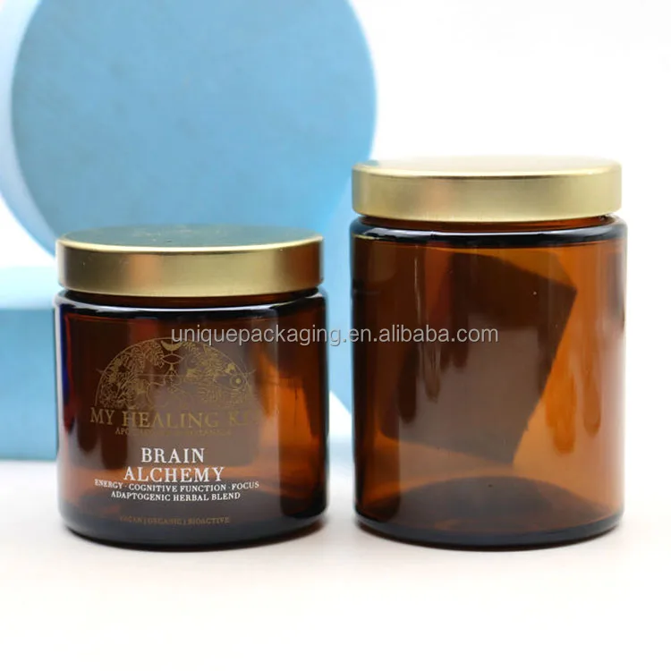 Custom Glass Jars 4oz Glass Black Jar Smell Proof 4oz Jar