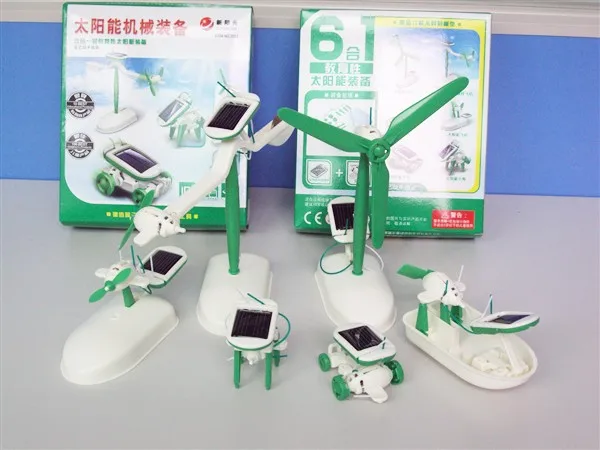 Lehoo Toys Solar Powered Robots DIY Solar KIT 6 In 1 Assembling KIT Science Engineering Toys For Children