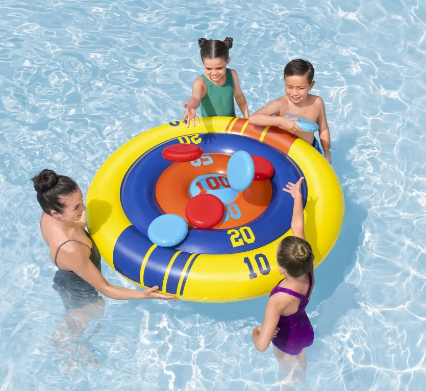 Bestway 2024 New 52566 Disc Champion Family Swimming Kid Pool Floats Swim Floats Outdoor Inflatable Boat Float Pool Game Set