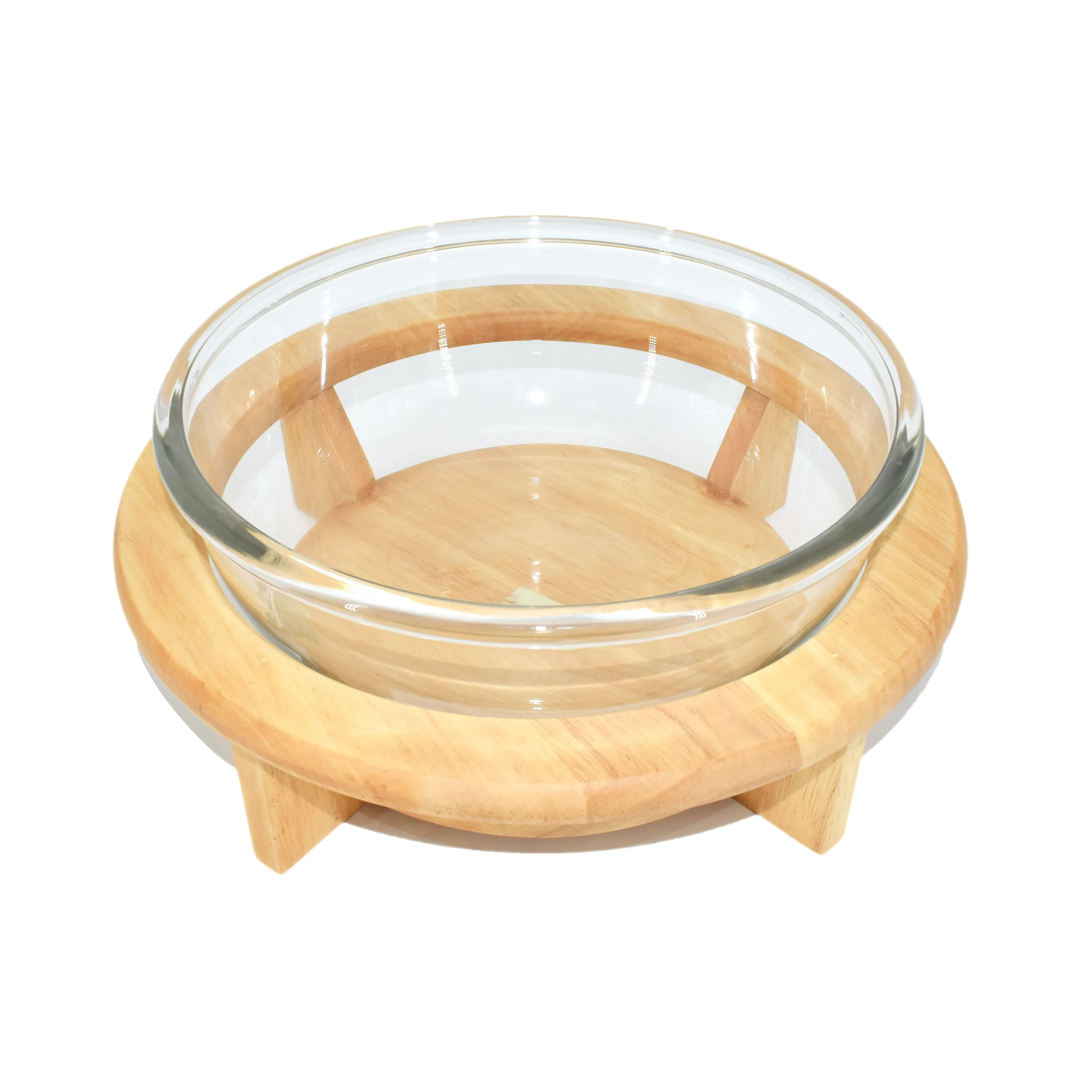 Wholesale European Style Decorative Large Large  Serving Transparent Clear Glass Fruit  Salad Bowls Glass Plates