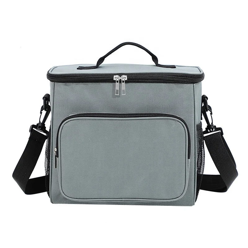 Thermal Oxford Lunch Bag Office Black Lunch Bag with Adjustable Shoulder Strap Insulated Cooler Bag