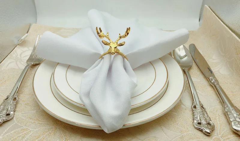 Christmas Reindeer napkin rings Gold Deer Napkin rings Cheap Napkin Ring Christmas for Wedding Decoration HWC06