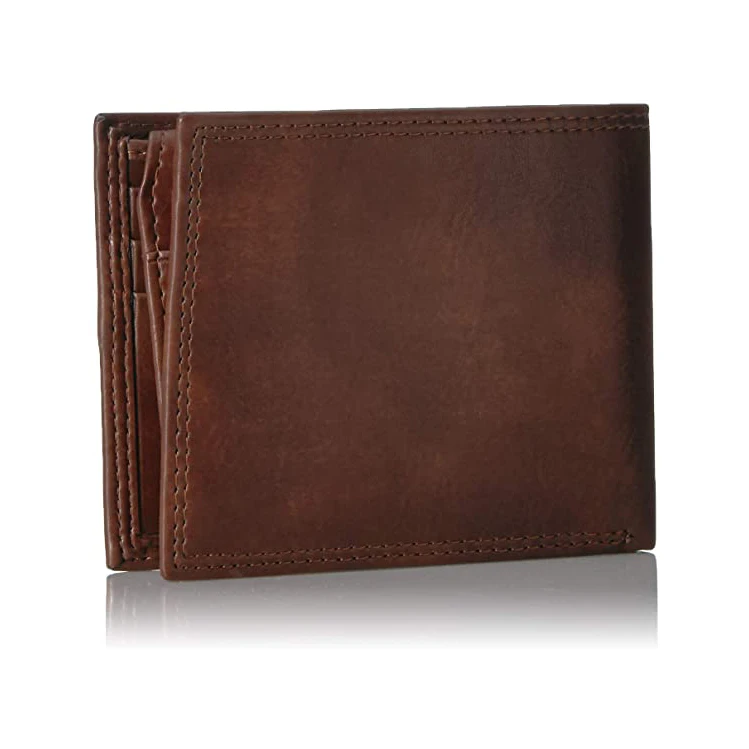 Custom slim RFID blocking credit card holder wallet smart mens leather wallet with ID window slot